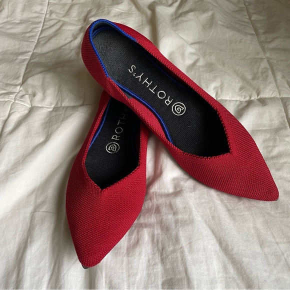 Rothy's Shoes - Rothy's The Point Chili Red Flats Women’s Size 8